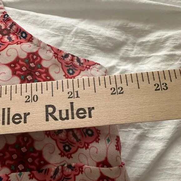 Westport 1962 Red & Blue Button-Down Tank Top Lace Back Panel Womens Sz 2X BOHO - Picture 6 of 7